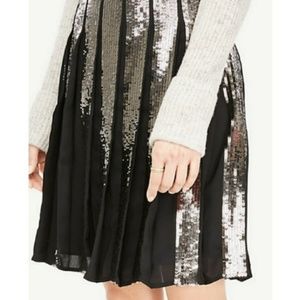 Ann Taylor Sequin Pleated Chiffon Skirt